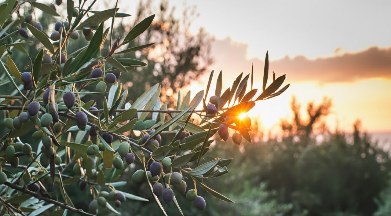 Olivar al atardecer